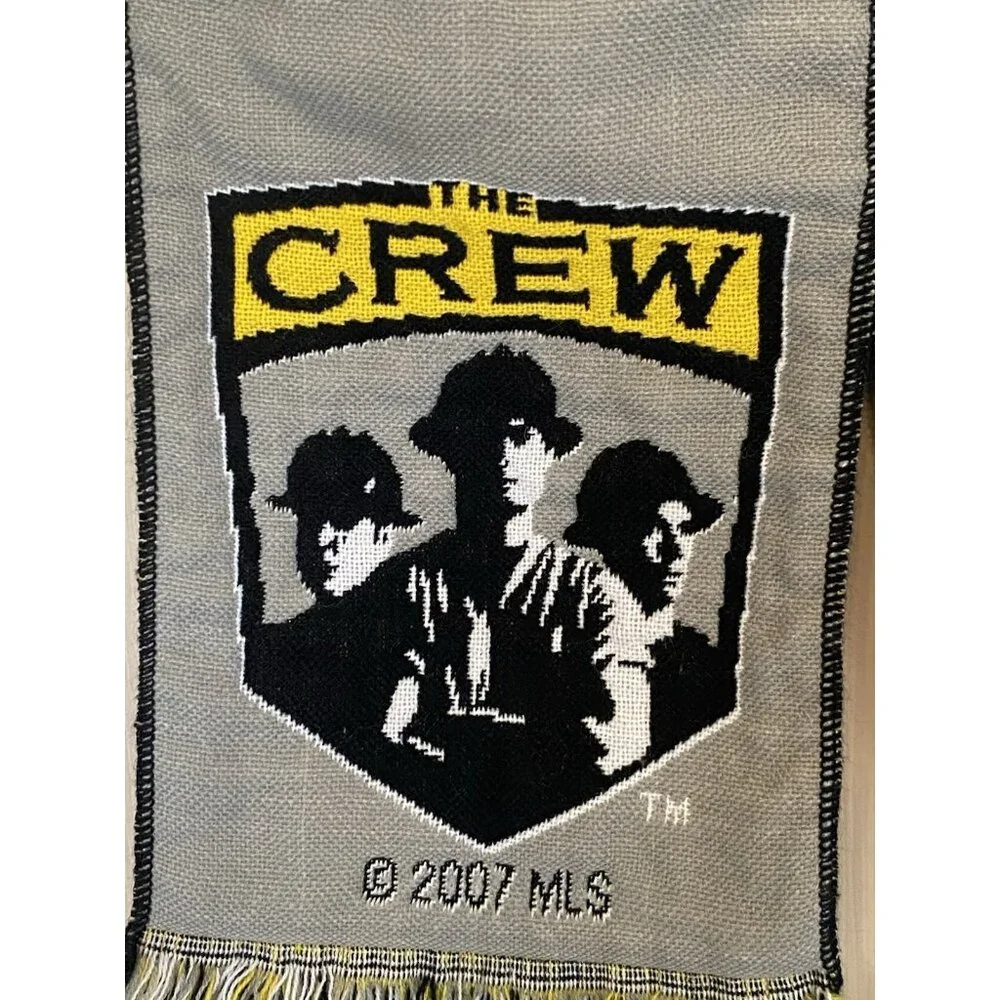 Crew Soccer Foundation Gray Black Yellow Men's Scarf 8X50 MLS 2007 Bam Bams